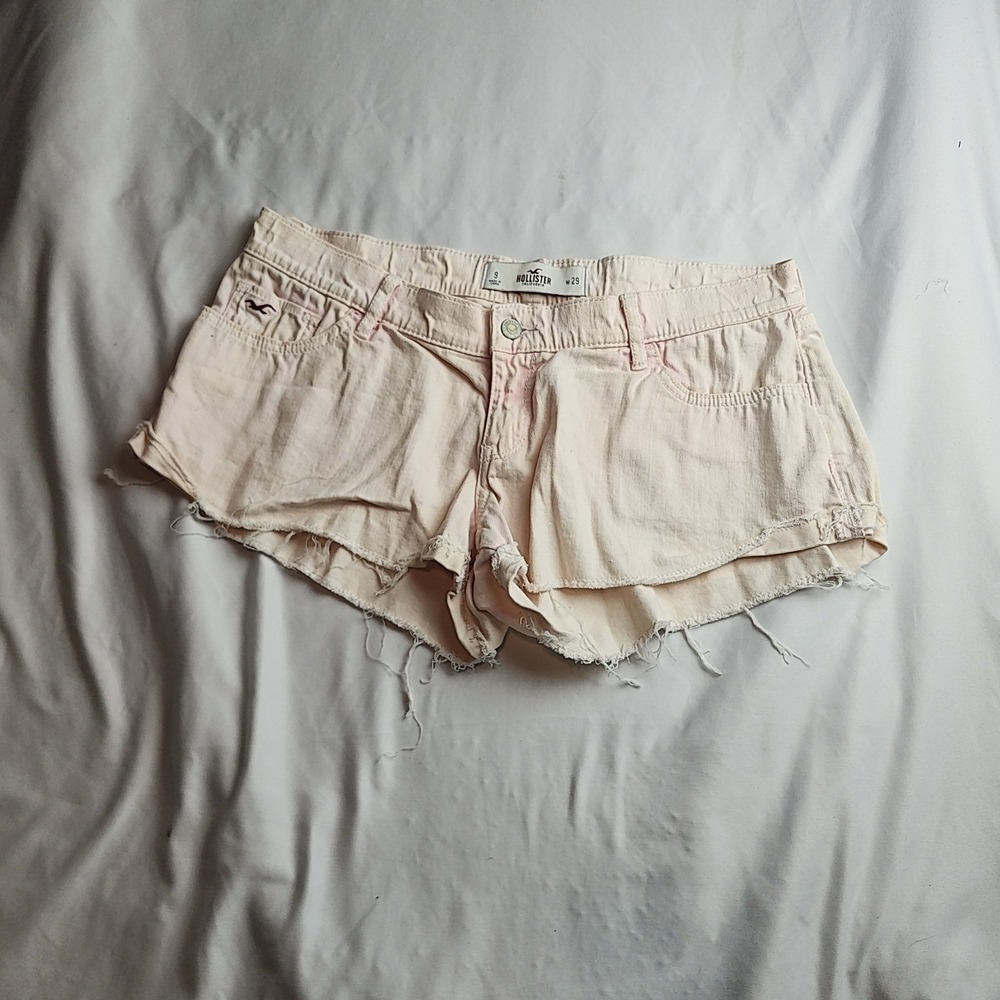 Hollister California Low-Rise Cutoff Denim Shorts Light Pink Women's Size 29